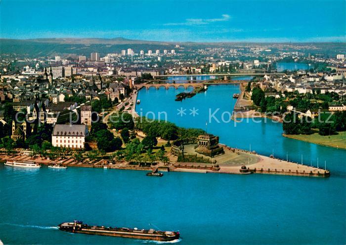 Koblenz Rhein Blick zum Deutschen Eck