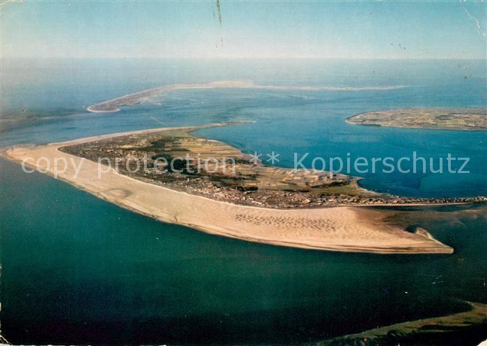 Amrum Fliegeraufnahme mit Westspitze Foehr und Suedspitze Sylt