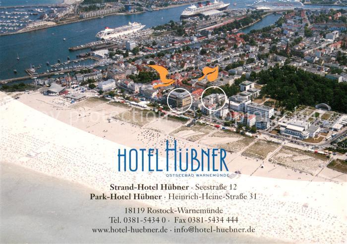 Rostock-Warnemuende Strand und Park Hotel Huebner Fliegeraufnahme