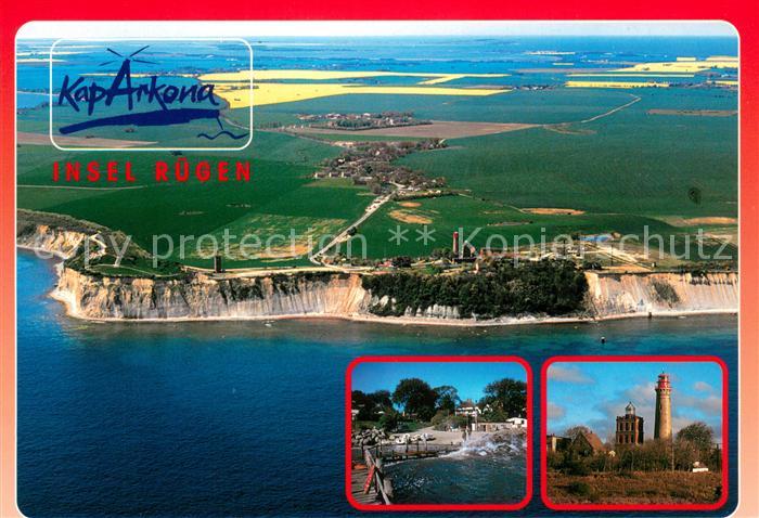 Kap Arkona Fliegeraufnahme mit Leuchttuermen und Fischerdoerfchen Vitt