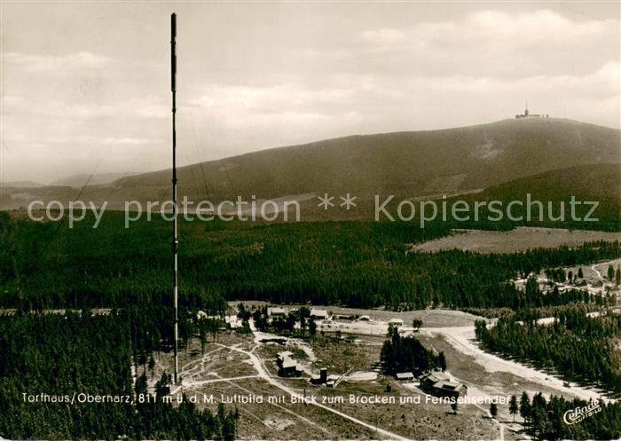 Torfhaus Harz Fliegeraufnahme mit Brockenblick und Fernsehsender