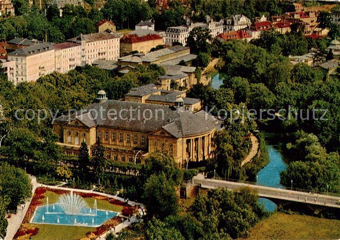 Bad Kissingen Regentenbau mit Rosengarten und Saale Fliegeraufnahme