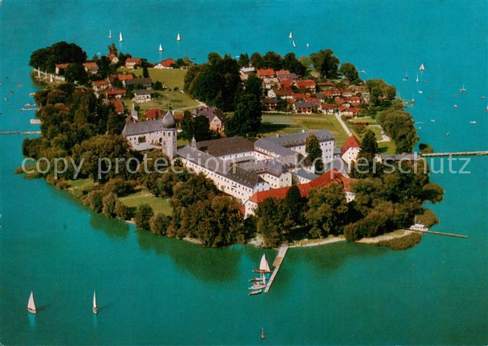 Fraueninsel Chiemsee Abtei Frauenwoerth Fliegeraufnahme