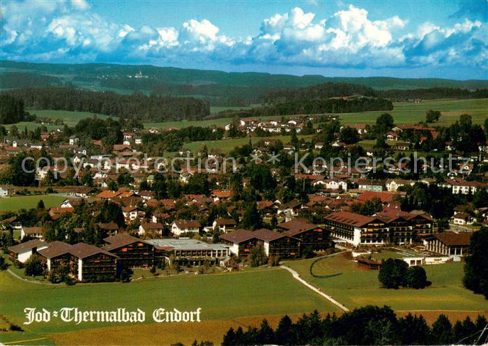 Bad Endorf Fliegeraufnahme mit Jod Thermalbad und Chiemgauer Bergen
