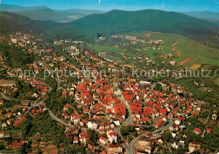 Bad Wildungen Fliegeraufnahme mit Altstadt und Kurviertel