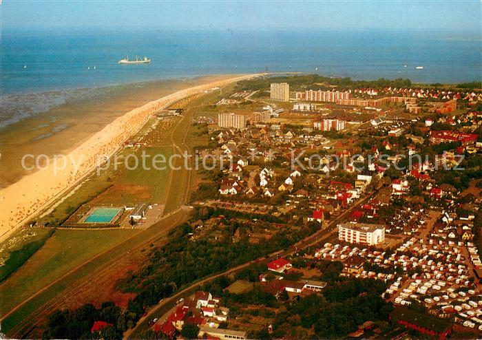 Cuxhaven Doese Nordseebad Fliegeraufnahme mit Strand