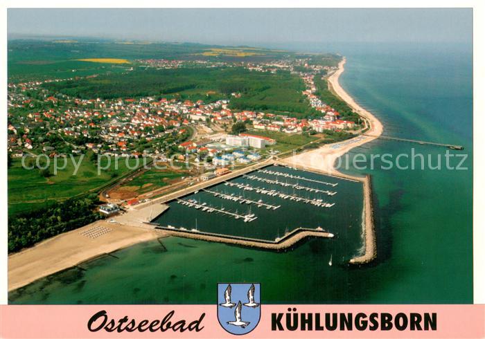 Kuehlungsborn Ostseebad Fliegeraufnahme mit Strand Segelhafen