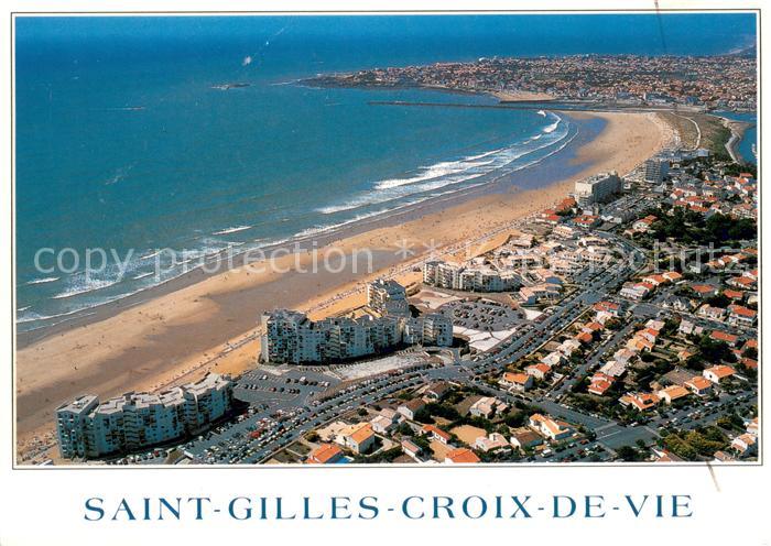 Saint-Gilles-Croix-de-Vie Vendee Fliegeraufnahme mit Strand