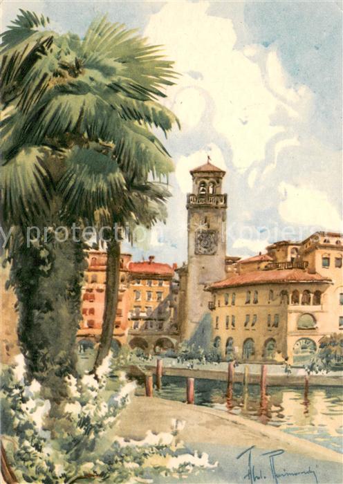 Riva del Garda Porto Kuenstlerkarte