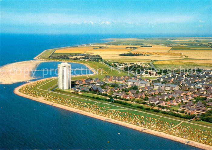 Buesum Nordseebad Fliegeraufnahme mit Strand Perlebucht