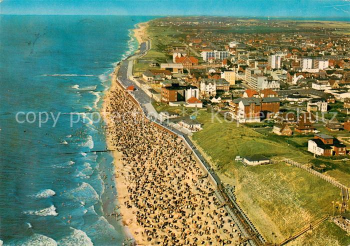 Westerland Sylt Fliegeraufnahme mit Strand