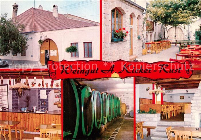 Rust Burgenland Weingut Alfred Kicker Gastraeume Weinkeller Terrasse