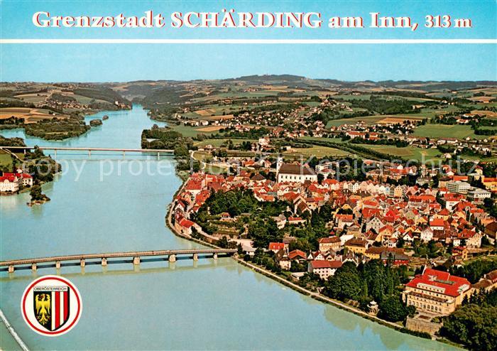 Schaerding Inn Fliegeraufnahme mit Kneipp Kuranstalt der Barmherzigen Brueder