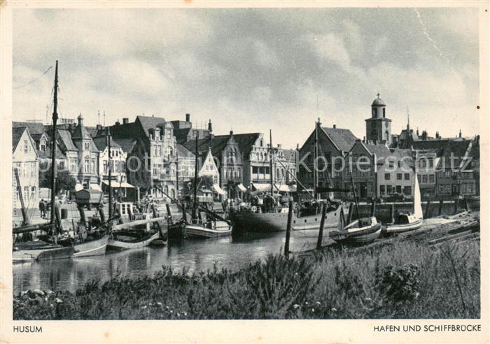Husum Nordfriesland Hafen und Schiffbruecke