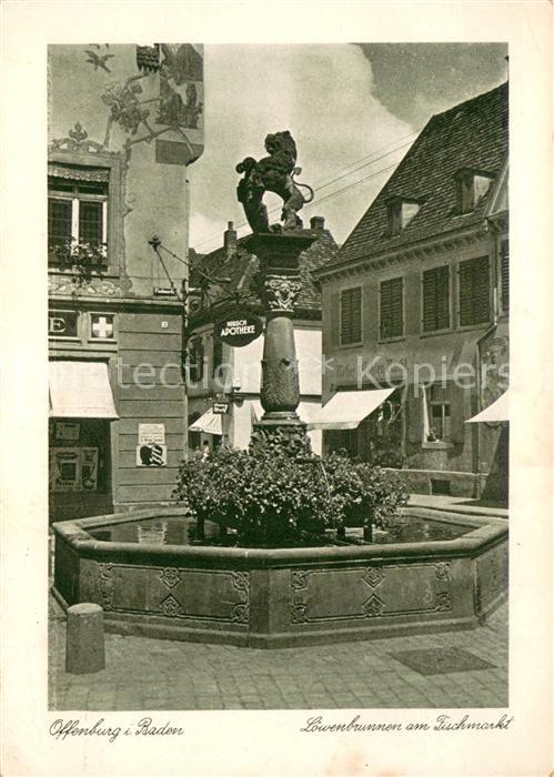 Offenburg Loewenbrunnen am Fischmarkt