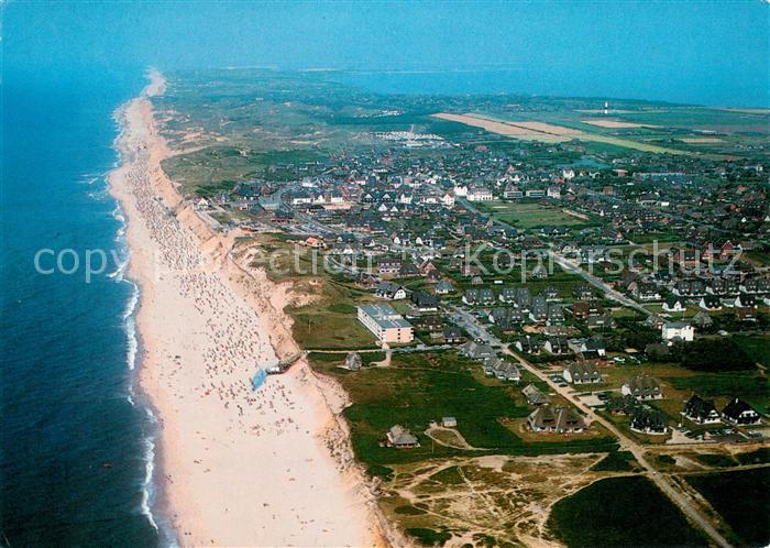 Wenningstedt Sylt Strand und Ort Fliegeraufnahme