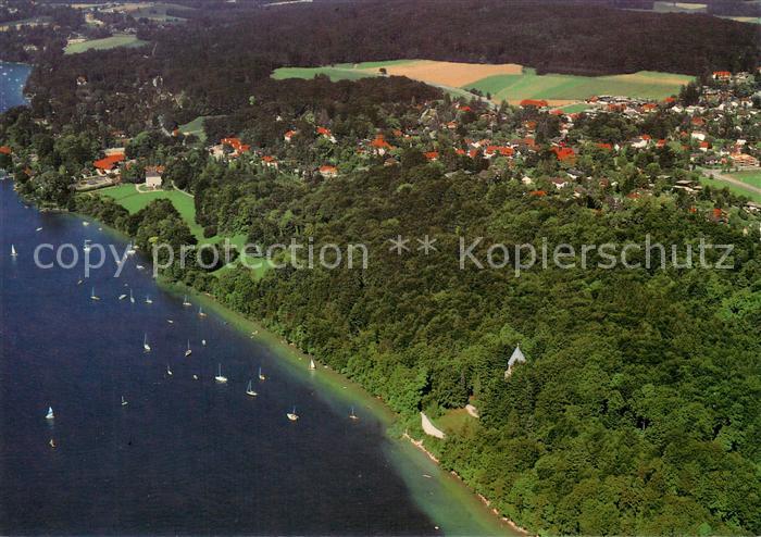 Berg Starnberg Fliegeraufnahme mit Schloss Bergund Votivkapelle