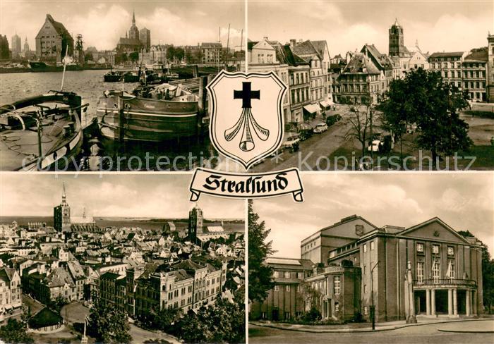 Stralsund Hafen Neuer Markt Stadtblick Stadttheater