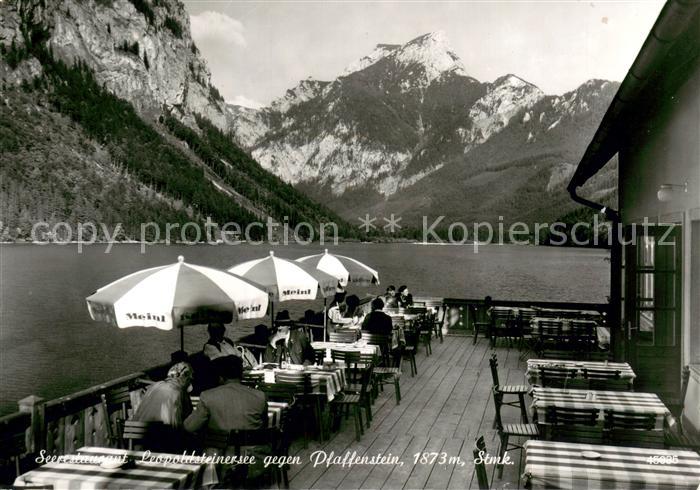 Eisenerz Steiermark Seerestaurant Leopoldsteinersee mit Pfaffenstein