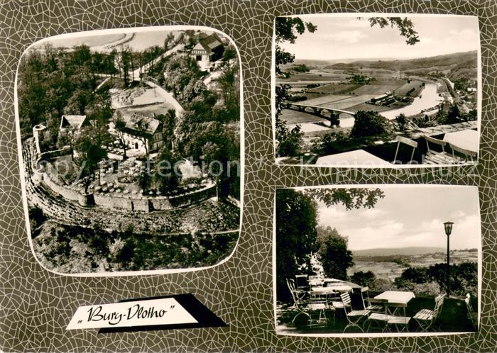 Vlotho Burg Vlotho Fliegeraufnahme Panorama Terrasse