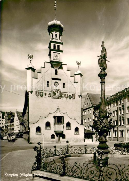 Kempten Allgaeu Rathaus Bronceguss Saeule