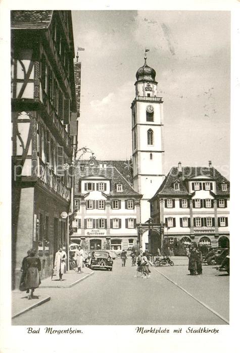 Bad Mergentheim Marktplatz mit Stadtkirche