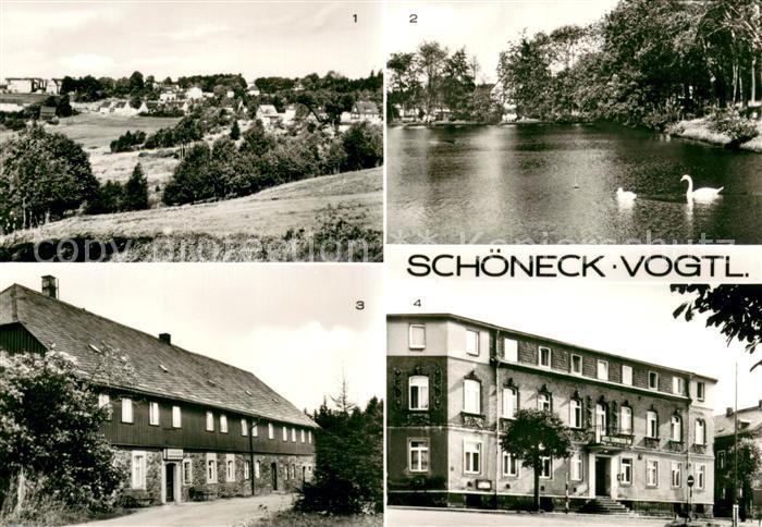 Schoeneck Vogtland Teilansicht Stadtteich Ferienheim Tannenhaus HO Gaststaette S