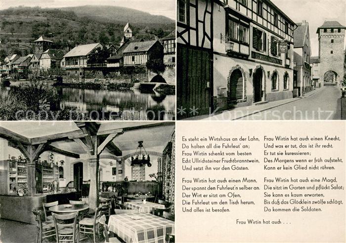 Dausenau Altes historisches Wirtshaus an der Lahn Stadttor Gedicht