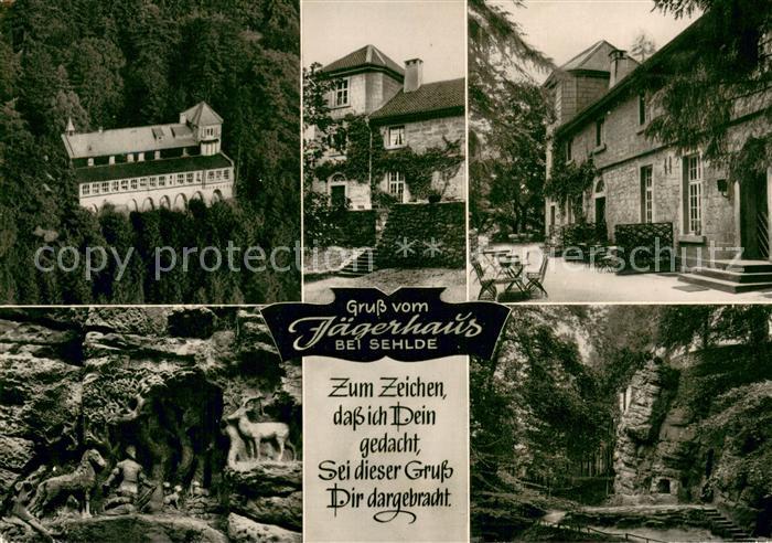 Sehlde Salzgitter Jaegerhaus im Hainberg Hubertuskapelle Felsen Skulpturen Poesi