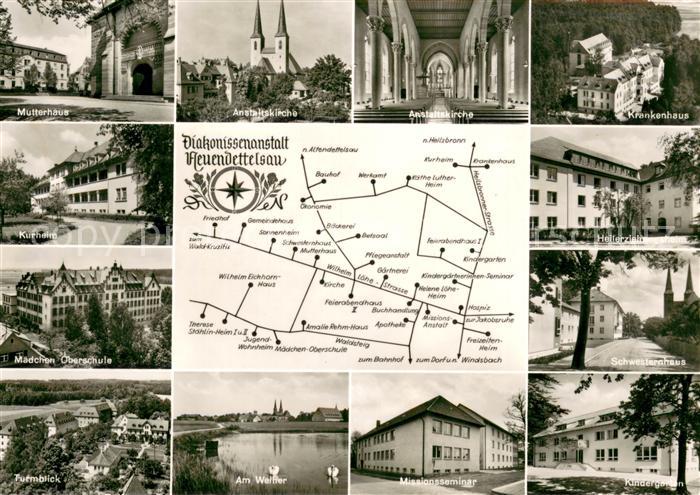 Neuendettelsau Diakonissenanstalt Kirche Krankenhaus Kurheim Schule Kindergarten