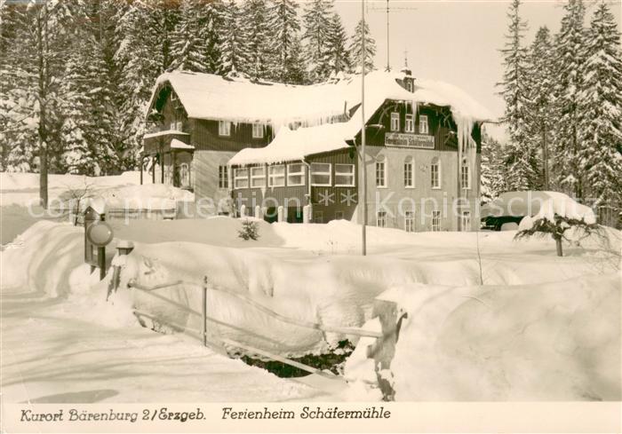 Baerenburg Sachsen Ferienheim Schaefermuehle Winterlandschaft
