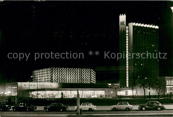 Karl-Marx-Stadt CHEMNITZ Interhotel Kongress und Stadthalle Nachtaufnahme