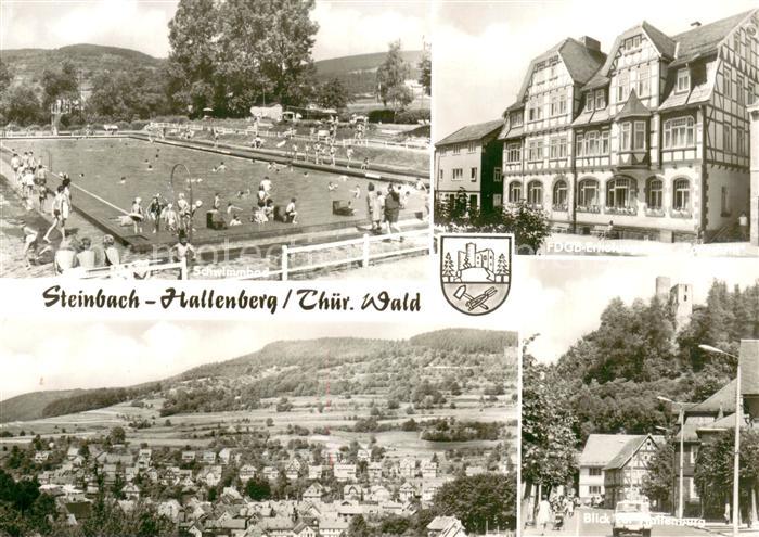 Steinbach Hallenberg Freibad FDGB Erholungsheim Blick zur Hallenburg Panorama
