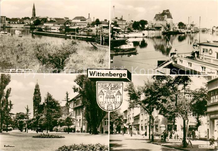 Wittenberge Prignitz Blick auf den Hafen Rathaus Bahnstrasse