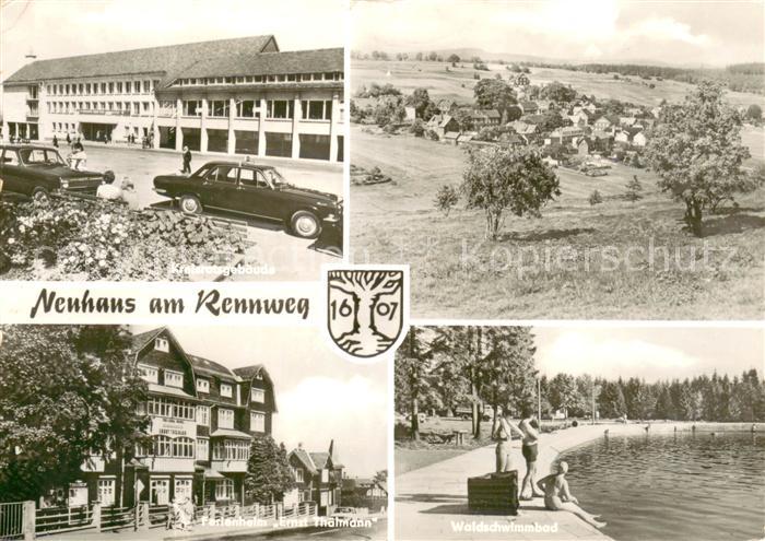 Neuhaus Rennweg Kreisratsgebaeude Ferienheim Ernst Thaelmann Waldschwimmbad Land