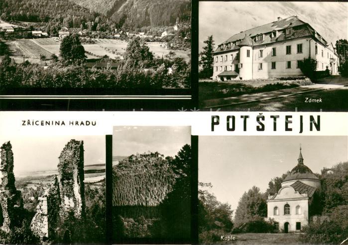 Potstejn Zricenina Hradu Zamek Kaple Panorama Burgruine Schloss Kapelle