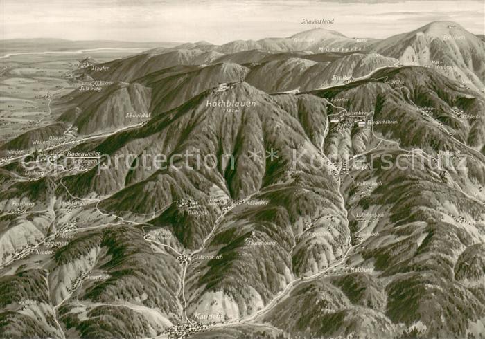 BADENWEILER BW Hotel Hochblauen Blick zum Schauinsland Schwarzwald aus der Vogel