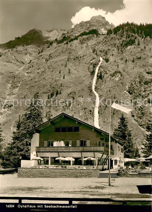 Oberstdorf Oytalhaus mit Seebachwasserfall Allgaeuer Alpen