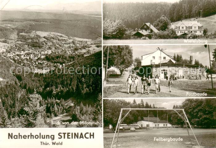 Steinach Thueringen Panorama Blick von der Milonsruh Wiefelsburg Postbaude Fellb