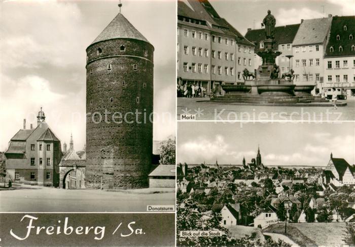 Freiberg Sachsen Donatsturm Markt Blick auf die Stadt