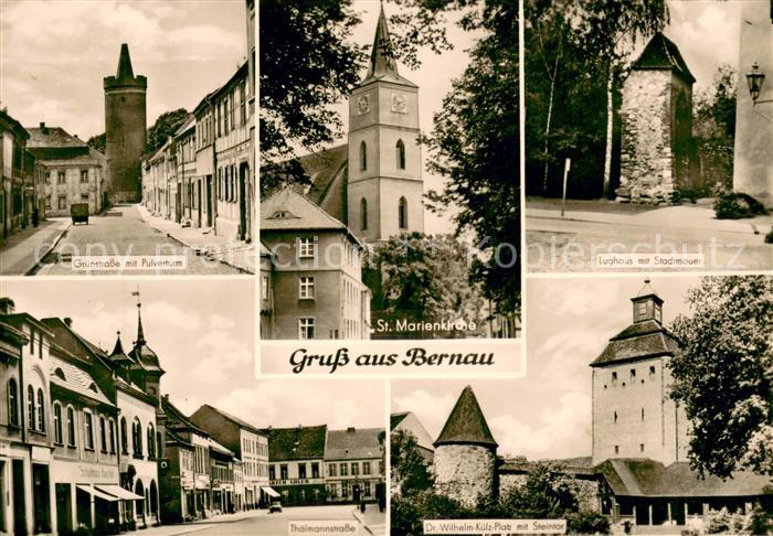 Bernau Berlin Gruenstrasse Pulverturm St. Marienkirche Lughaus Stadtmauer Thaelm