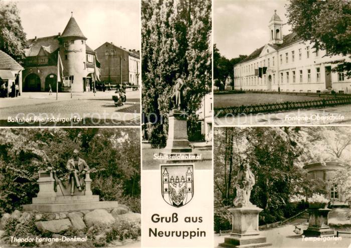 Neuruppin Bahnhof Rheinsberger Tor Theodor Fontane Denkmal Oberschule Schinkelde