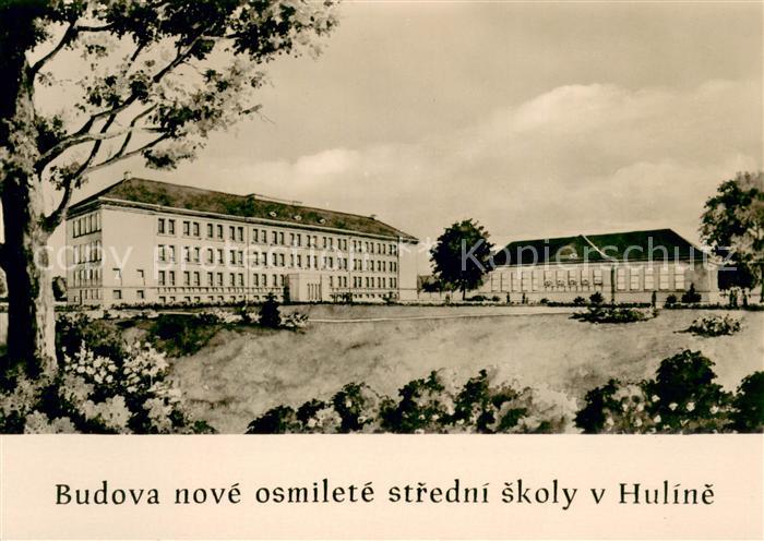 Praha Prahy Prague Budova nove osmilete sredni skoly v Huline