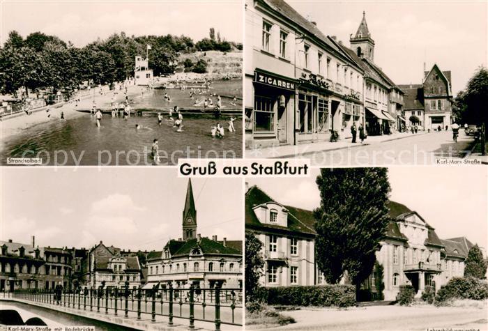Stassfurt Strandsolbad Karl Marx Stasse Bodebruecke Lehrerbildungsinstitut