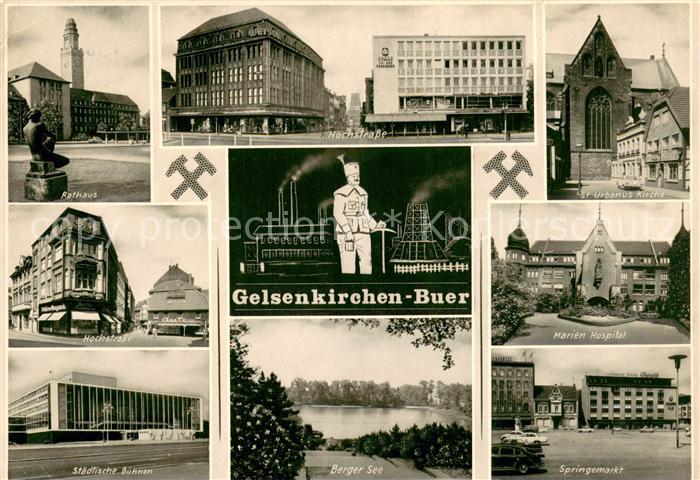 Buer Gelsenkirchen Rathaus Hochstrasse Kirche Hospital Staedtische Buehnen Berge