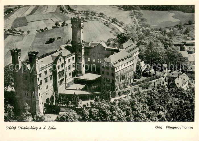 Balduinstein Schloss Schaumburg Original Fliegeraufnahme