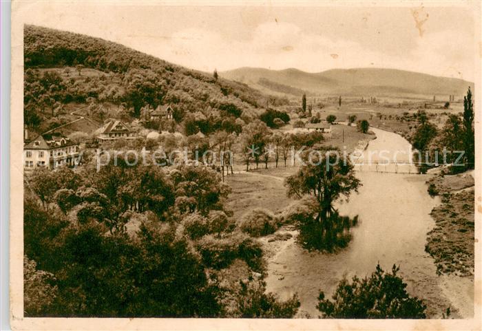Bad Sobernheim Panorama mit Kurhaus Dhonau mit Nebengebaeuden und Luftparks