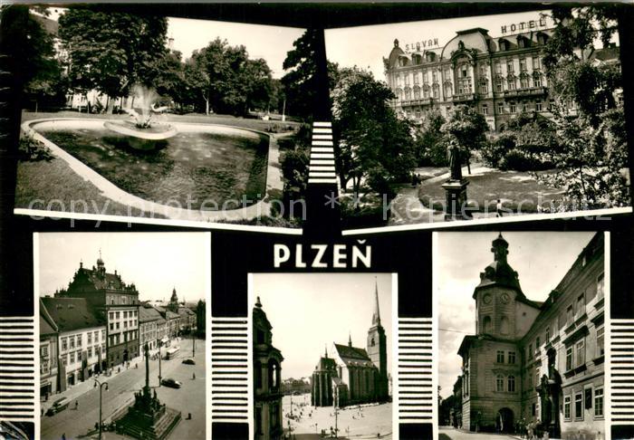 Plzen Pilsen Hotel Park Denkmal Motive Innenstadt Kirche