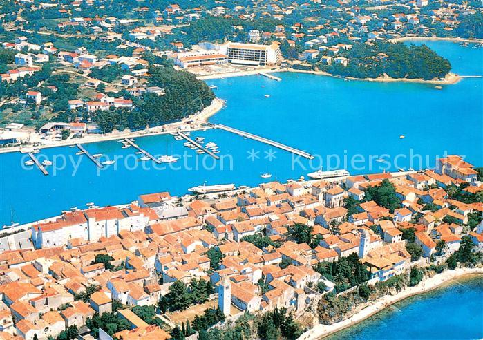 Rab Croatia Halbinsel Altstadt Hafen Fliegeraufnahme