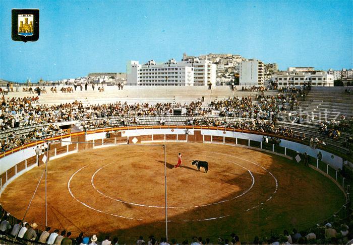 Ibiza Islas Baleares Plaza de Toros y vista parcial de la ciudad